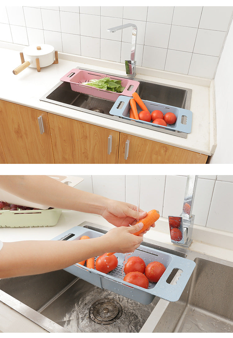 Retractable Sink Drain Rack for Cleaning Fruit & Vegetables Dishes