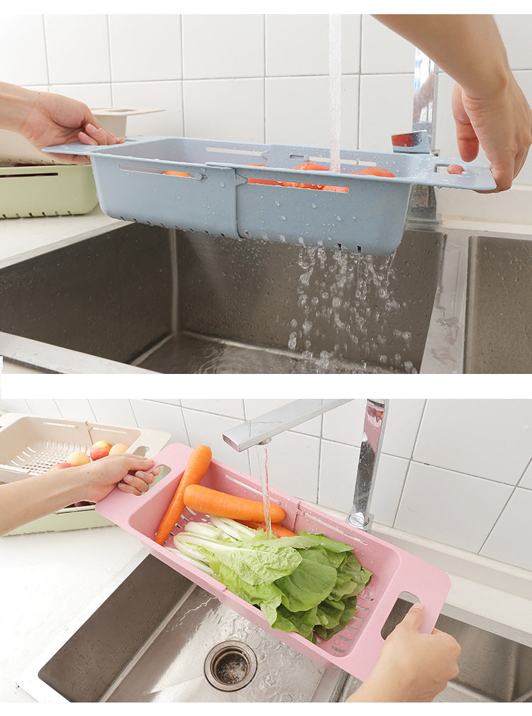 Retractable Sink Drain Rack for Cleaning Fruit & Vegetables Dishes