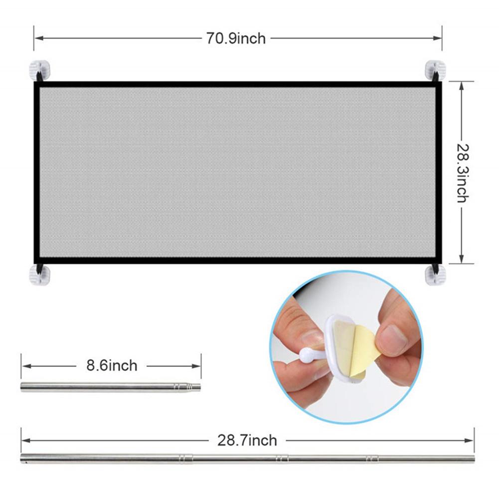 Portable Dog & Baby Gate Breathable Mesh Barrier Fence Folding Safety Fence