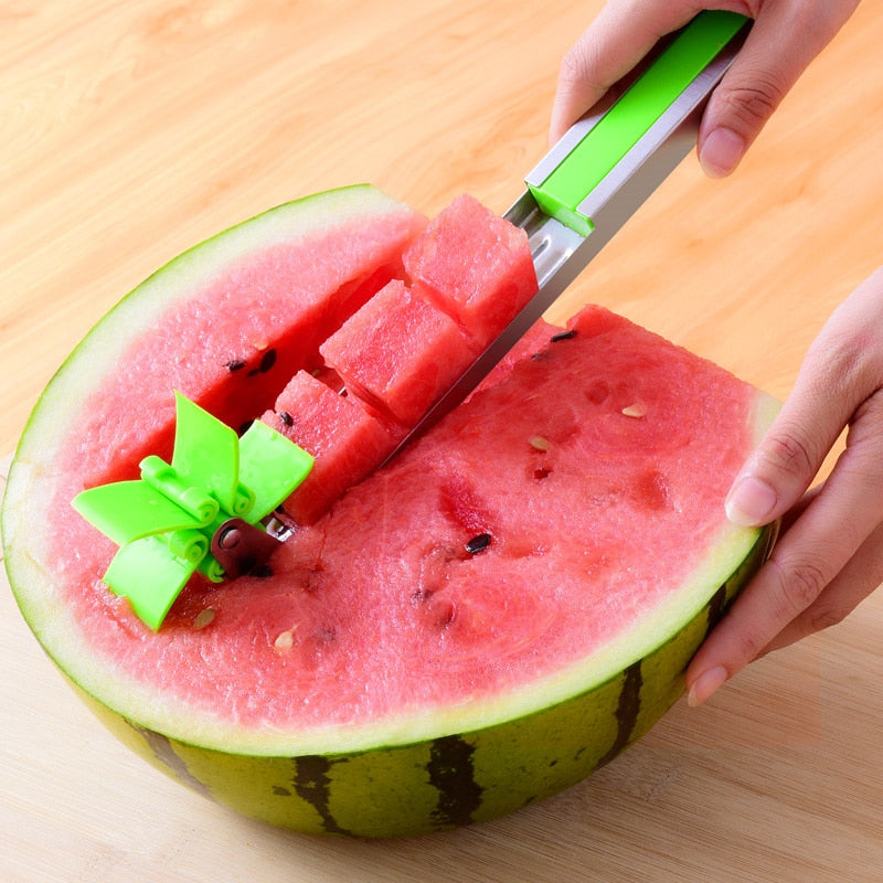 Watermelon Cutter Stainless Steel Windmill Design Kitchen Gadgets Fruit Slicer Cutter Tool