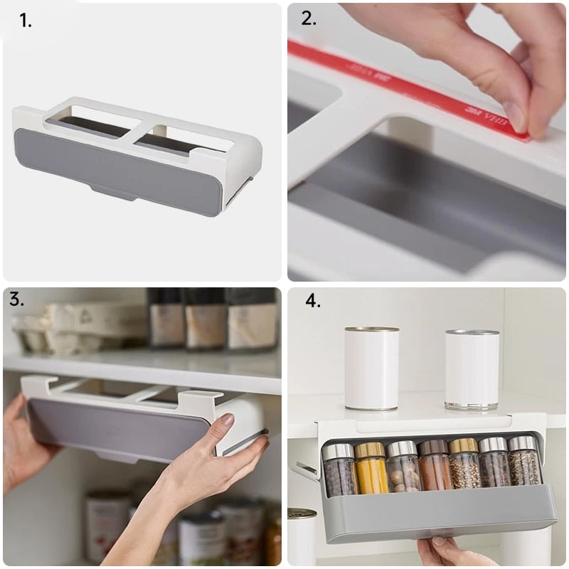 Hideaway Plastic Seasoning Bottle Rack