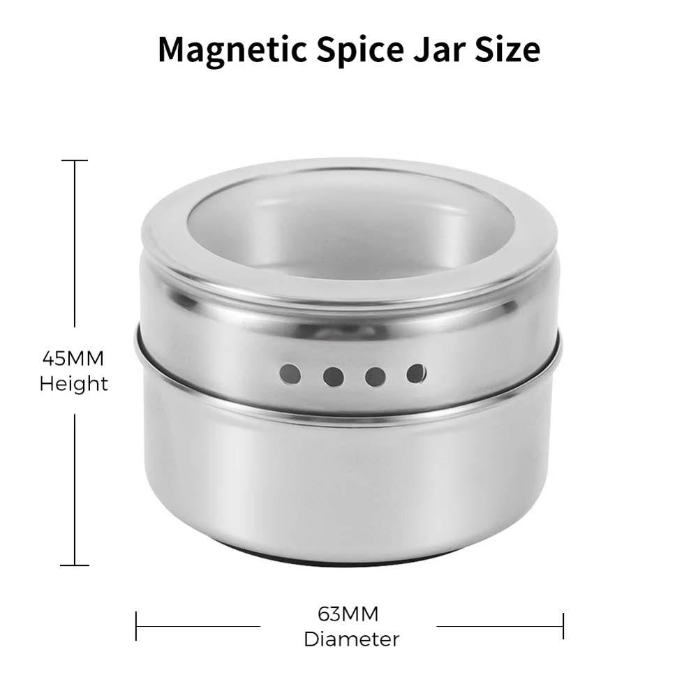 Magnetic Spice Jars Wall Mounted Stainless Steel Rack