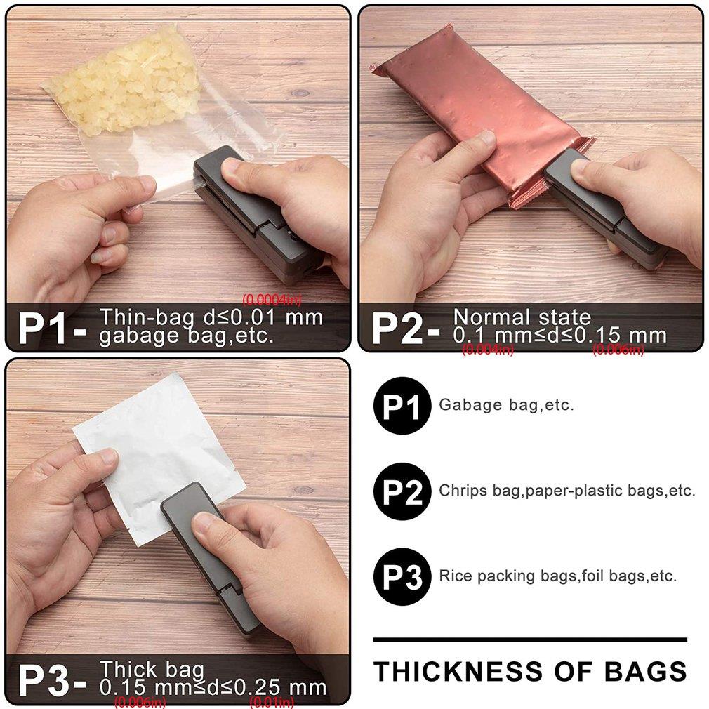 2-in-1 Portable Heat Sealer Rechargeable Handheld Heat Sealers & Cutter for Plastic Storage Bags