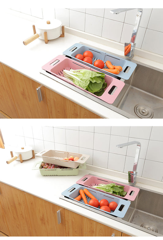 Retractable Sink Drain Rack for Cleaning Fruit & Vegetables Dishes