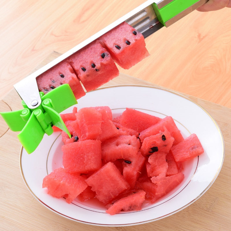 Watermelon Cutter Stainless Steel Windmill Design Kitchen Gadgets Fruit Slicer Cutter Tool