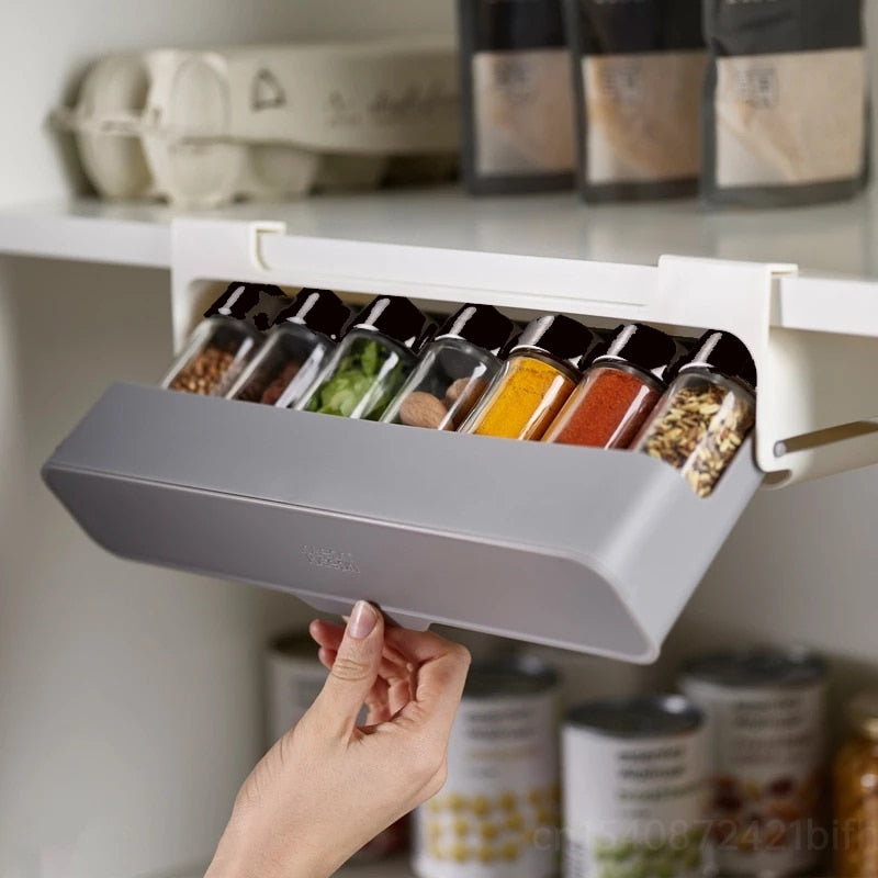 Hideaway Plastic Seasoning Bottle Rack