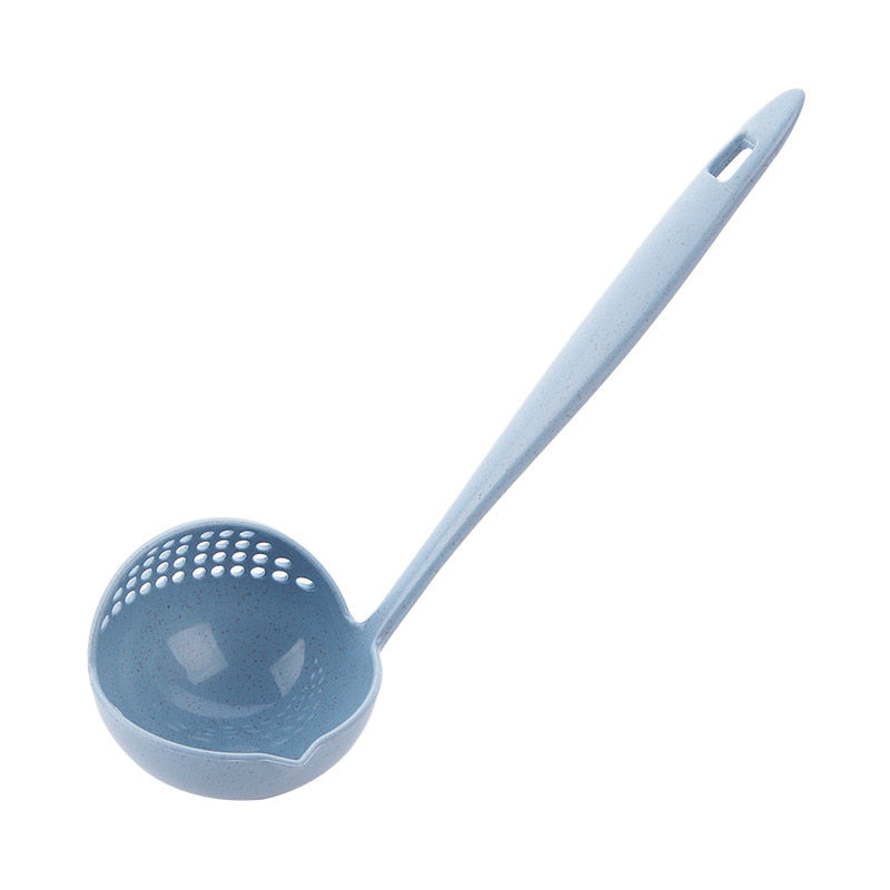 Long Handled Ladle with Strainer Built-In Colander Kitchen Accessories